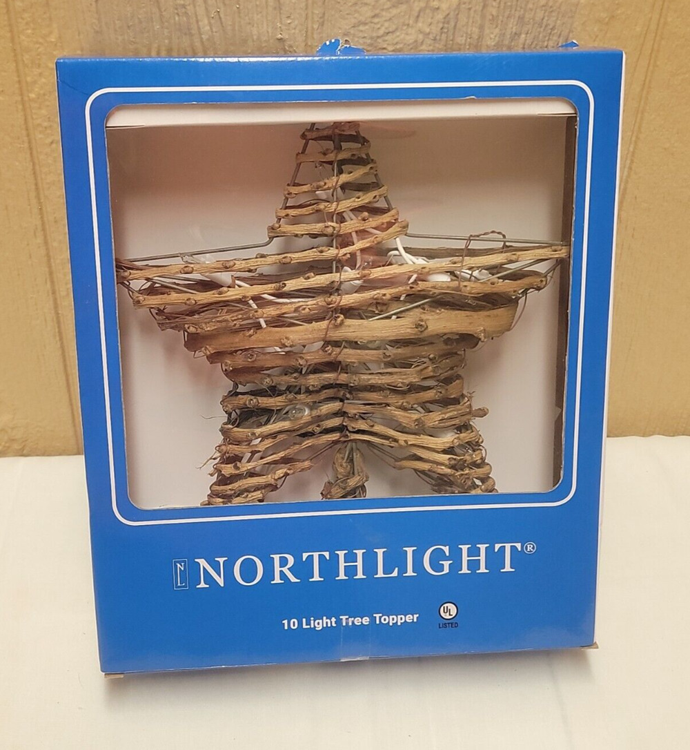 Northlight 10 Light Tree Topper Natural Brown Ratten Rustic 11.5"